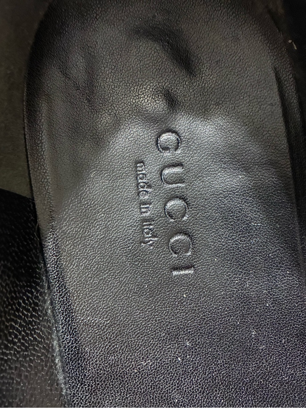 Gucci Black Patent and Tortoiseshell Peep-Toe Flats - Picture 3 of 12